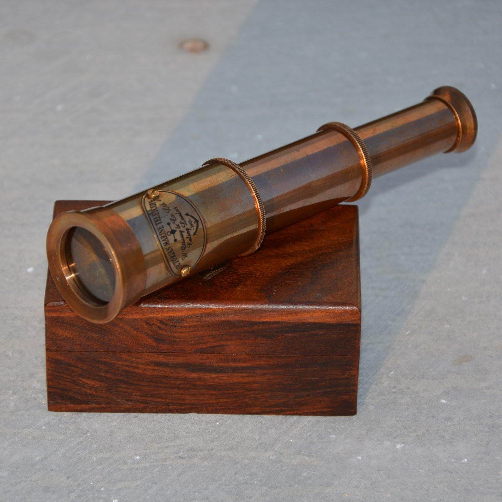 Antique Finish Handmade Brass Telescope - Areeva Decor