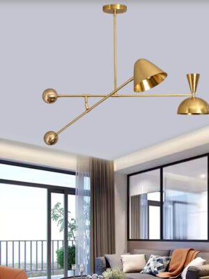2 Mini Light Mini Contrerball Modern Contemporary Brass Sputnik Chandelier light fixture